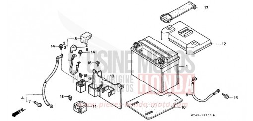 BATTERIE (VFR750FL/FM/FN/FP) VFR750FN de 1992